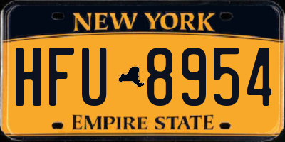 NY license plate HFU8954