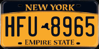 NY license plate HFU8965