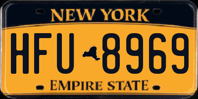 NY license plate HFU8969