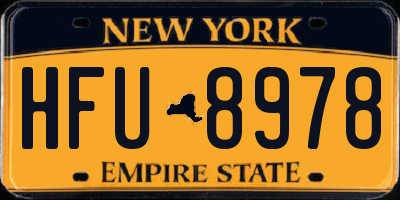 NY license plate HFU8978