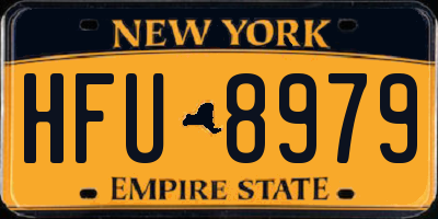 NY license plate HFU8979