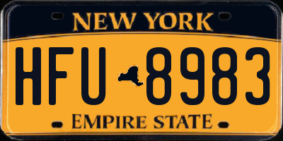 NY license plate HFU8983