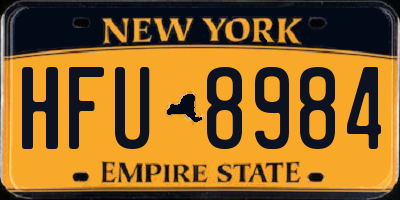 NY license plate HFU8984