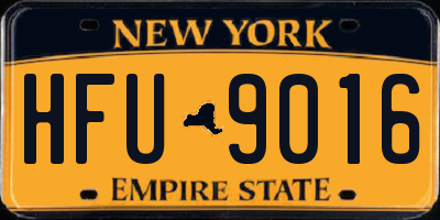 NY license plate HFU9016