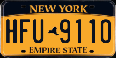 NY license plate HFU9110