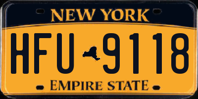NY license plate HFU9118