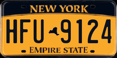 NY license plate HFU9124