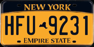 NY license plate HFU9231