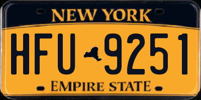 NY license plate HFU9251