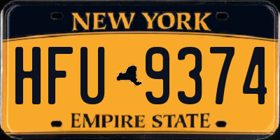 NY license plate HFU9374