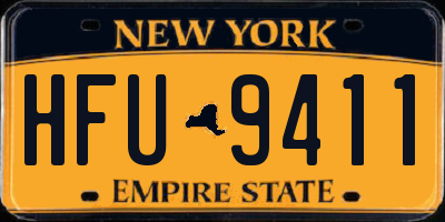 NY license plate HFU9411