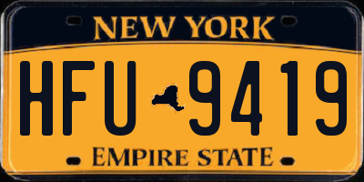 NY license plate HFU9419
