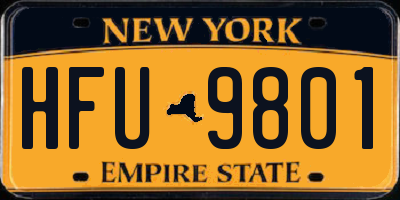 NY license plate HFU9801