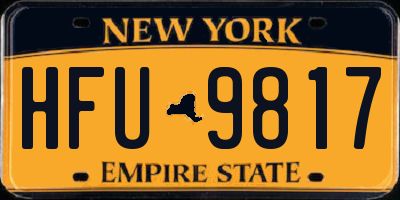 NY license plate HFU9817