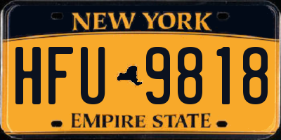 NY license plate HFU9818