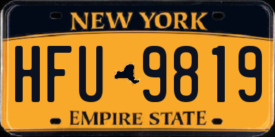 NY license plate HFU9819