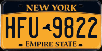NY license plate HFU9822