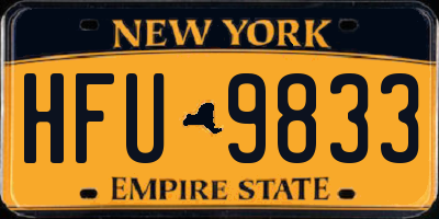 NY license plate HFU9833