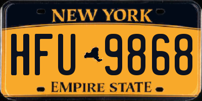 NY license plate HFU9868