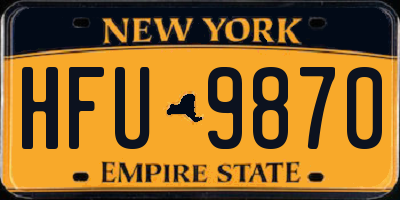 NY license plate HFU9870