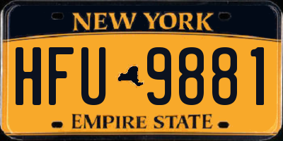 NY license plate HFU9881