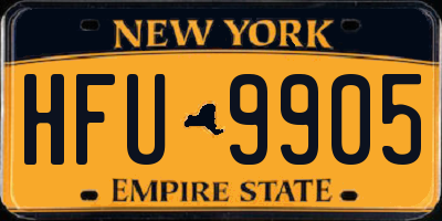 NY license plate HFU9905