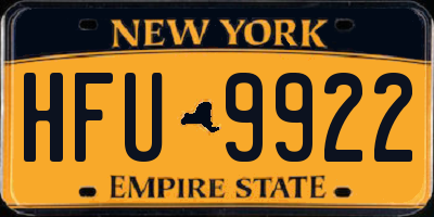 NY license plate HFU9922