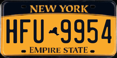 NY license plate HFU9954