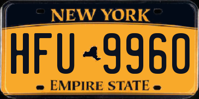NY license plate HFU9960