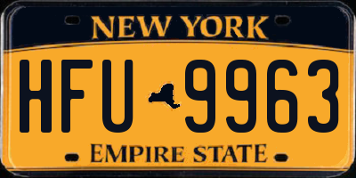 NY license plate HFU9963
