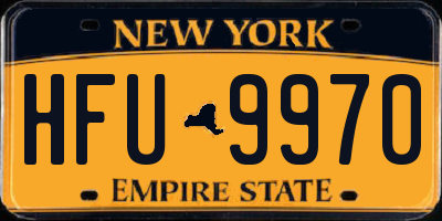 NY license plate HFU9970