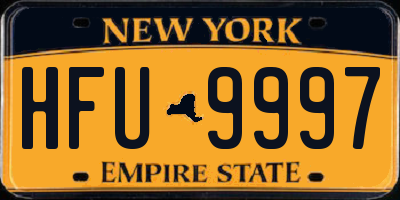 NY license plate HFU9997