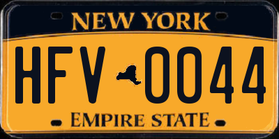 NY license plate HFV0044