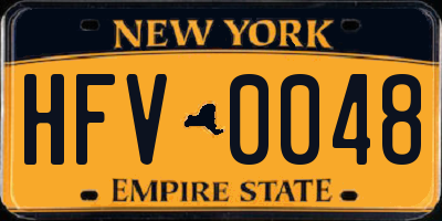 NY license plate HFV0048