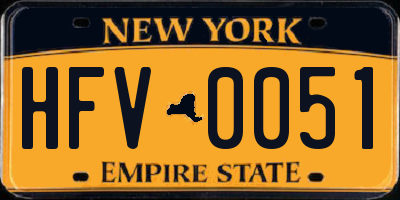 NY license plate HFV0051