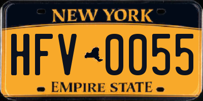 NY license plate HFV0055