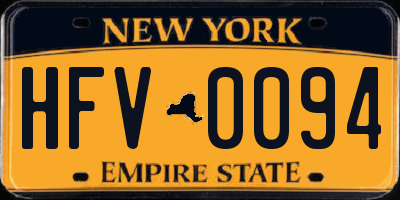 NY license plate HFV0094