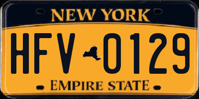 NY license plate HFV0129