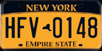 NY license plate HFV0148