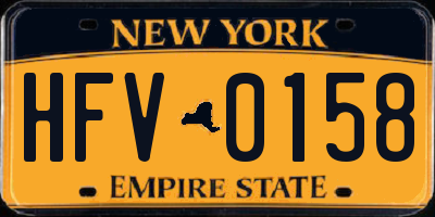 NY license plate HFV0158
