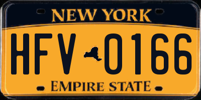 NY license plate HFV0166