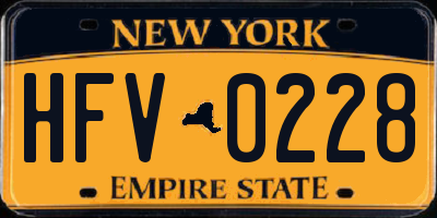 NY license plate HFV0228
