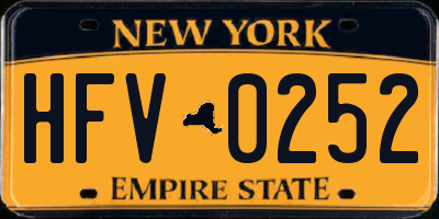 NY license plate HFV0252