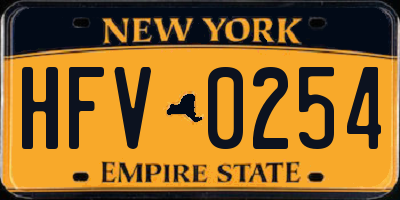 NY license plate HFV0254