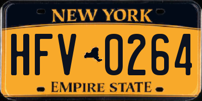 NY license plate HFV0264