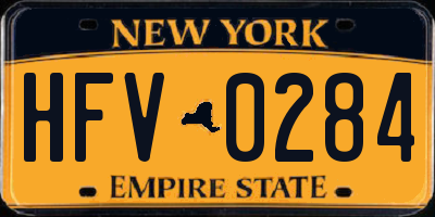 NY license plate HFV0284