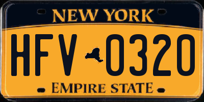 NY license plate HFV0320