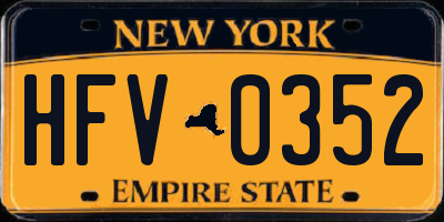 NY license plate HFV0352
