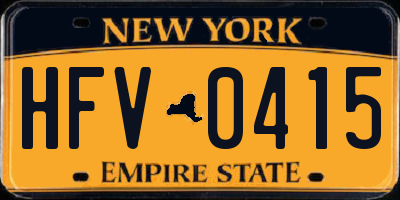 NY license plate HFV0415