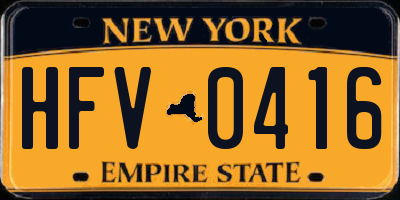 NY license plate HFV0416